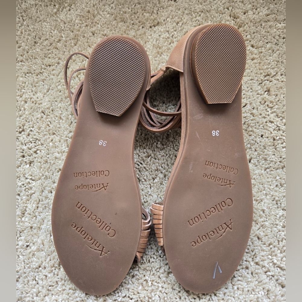 Antelope Tan Leather Sandals Womens EU 38 US 7-7.5 - Picture 7 of 9